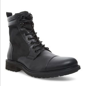 New Steve Madden Lux Lace-Up Black Combat Boot 13
